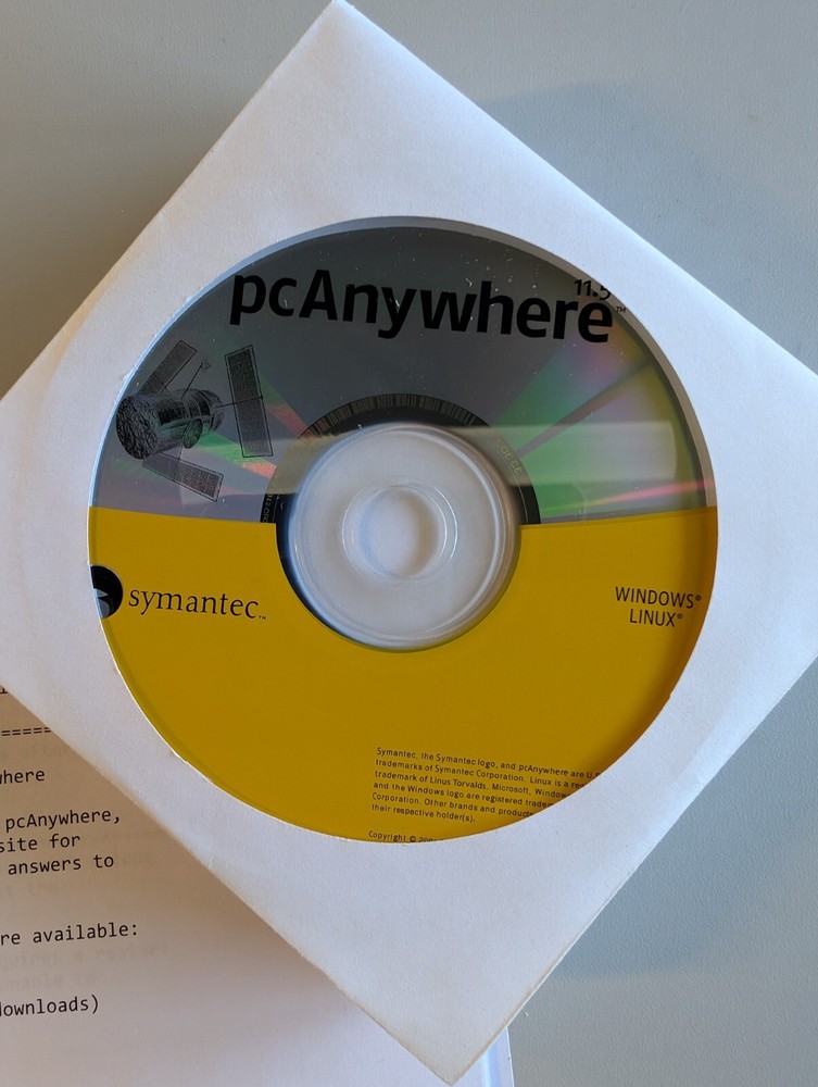 Symantec pcAnywhere Ver 11.5 PC Workstation User Remote Control Software