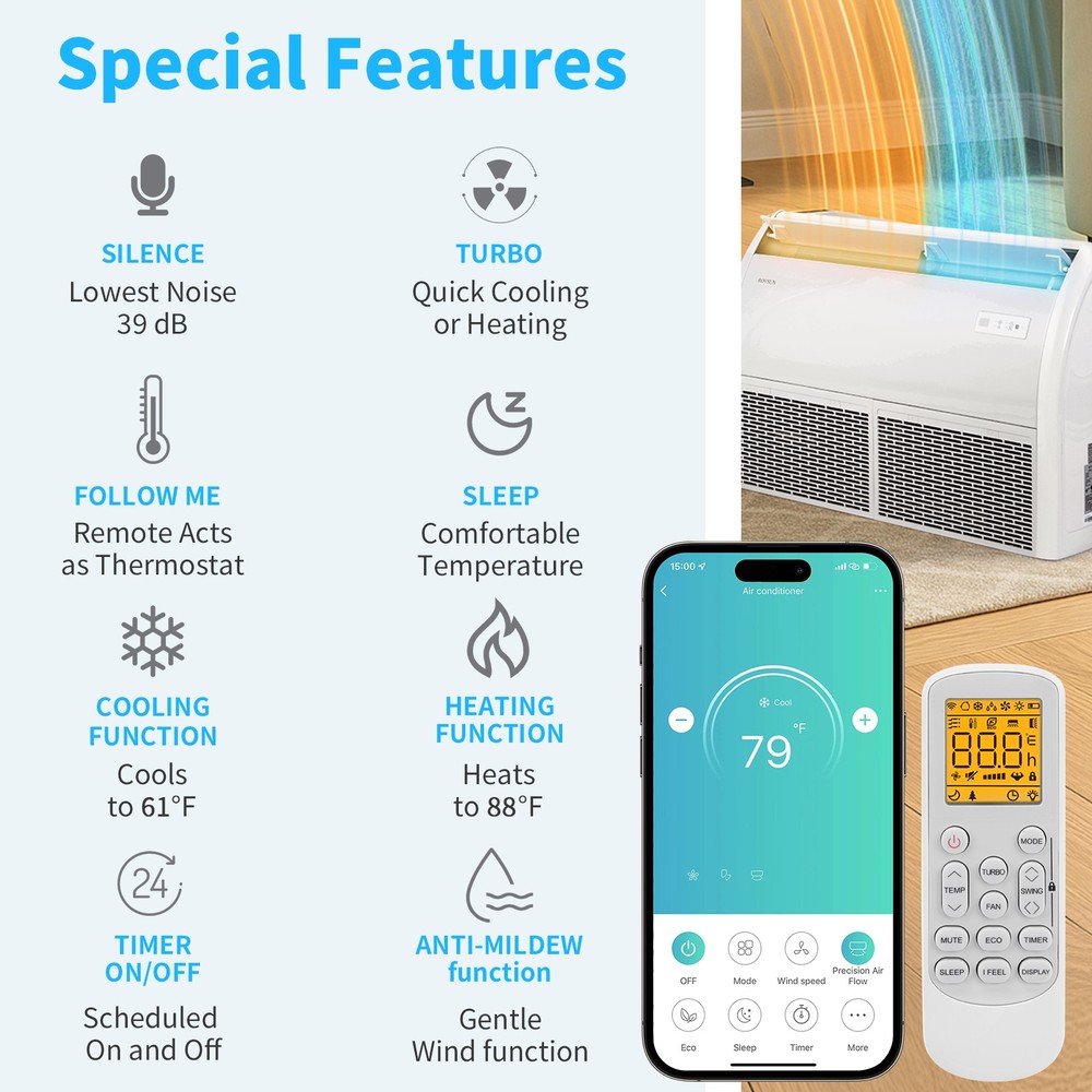 18000 BTU Floor Ceiling Mounted Air Conditioner Ductless Mini Split AC/Heating