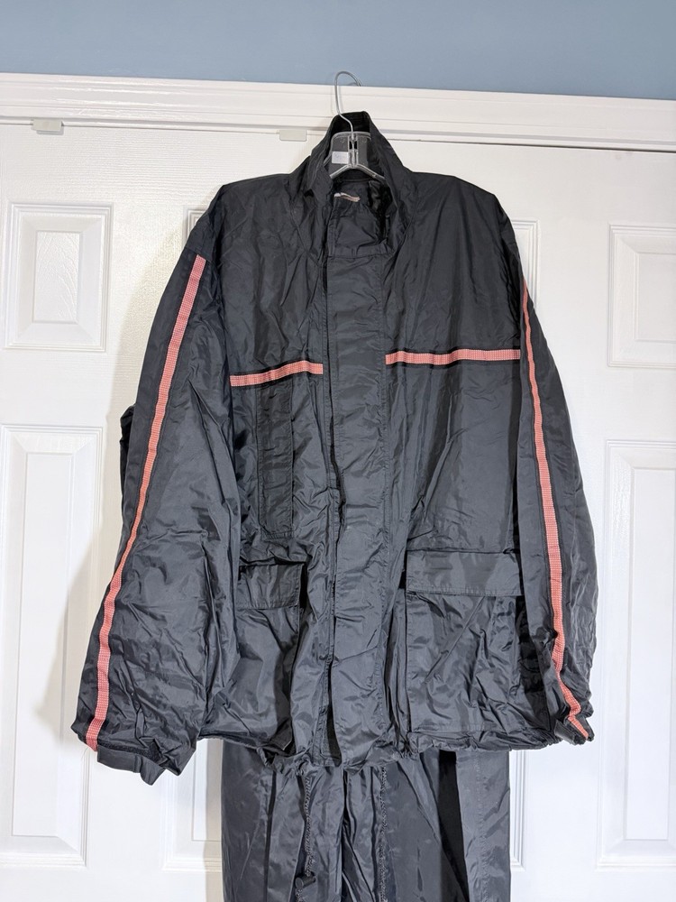 Harley-Davidson Reflective Rain Suit Jacket Size L Overalls Size Medium