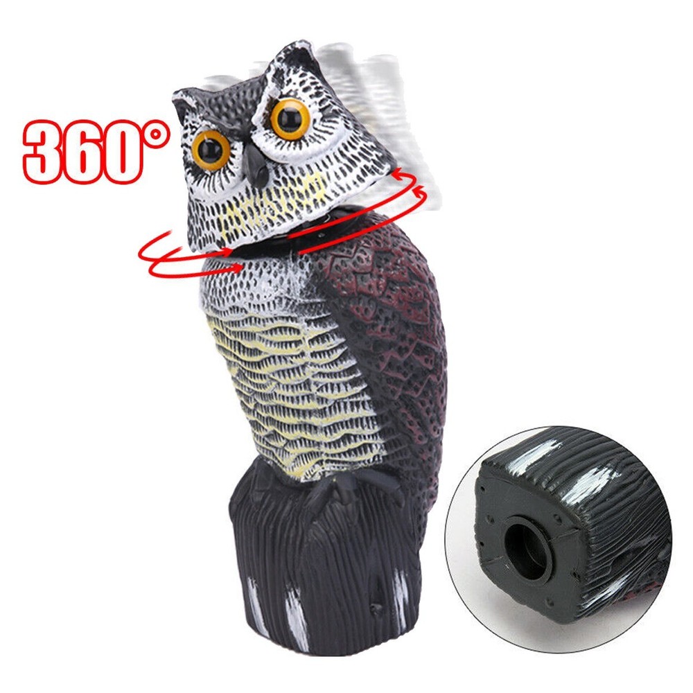 Realistic Rotating Head Owl Decoy For Pest Control
