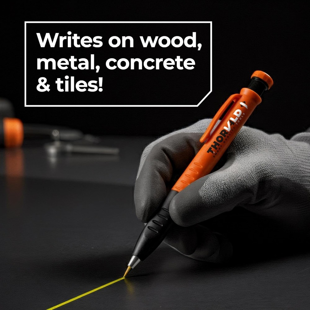 Retractable Carpenter Pencil with Finger Grip - Ideal for Construction Projects
