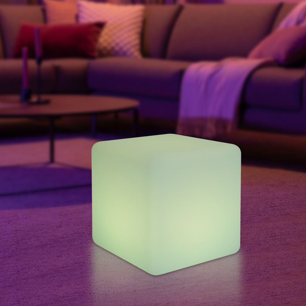 Rechargeable Square Stool Light, 16 Light Colors LED Square Stool