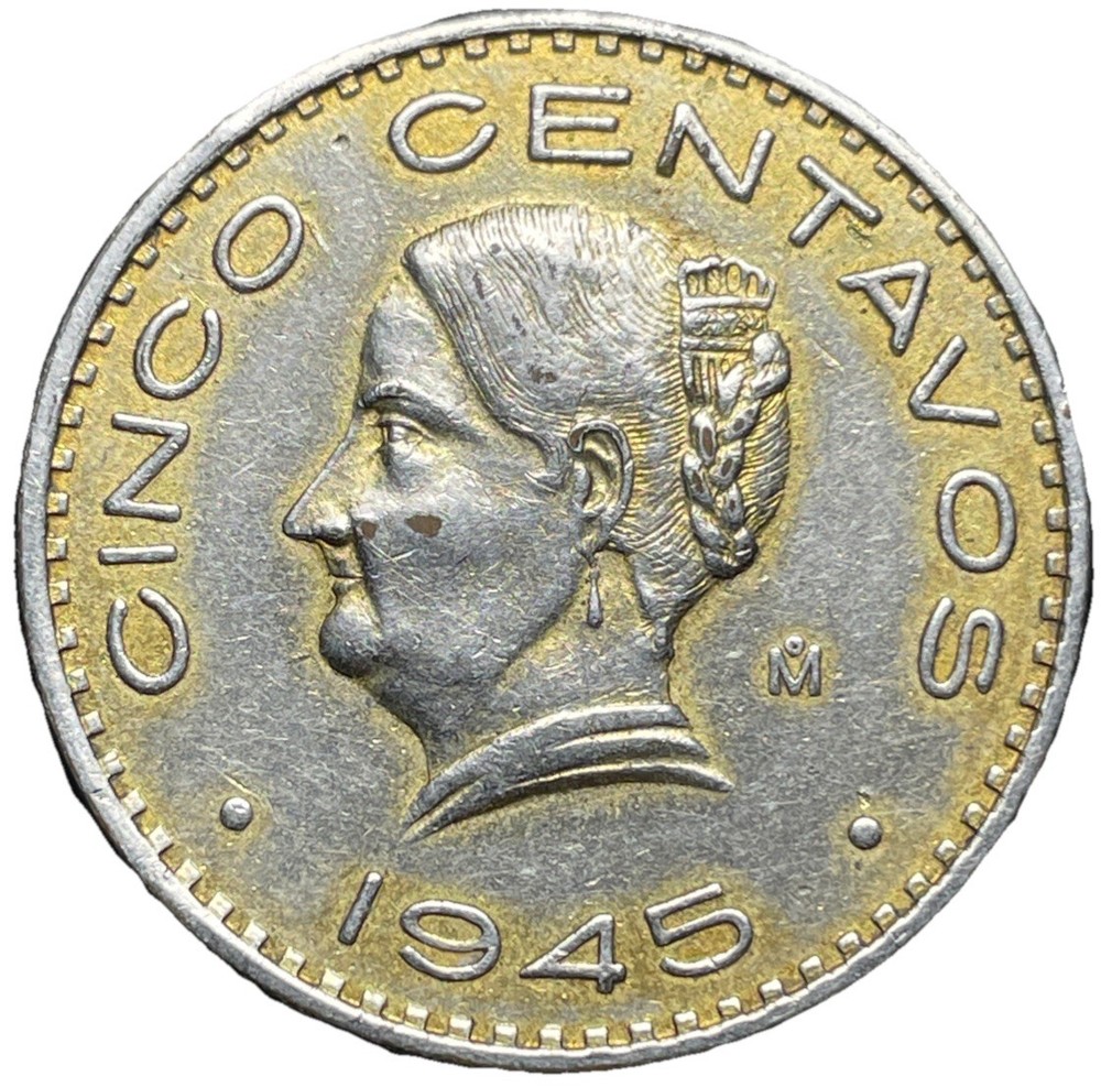 1945 Mexico Cinco Centavos