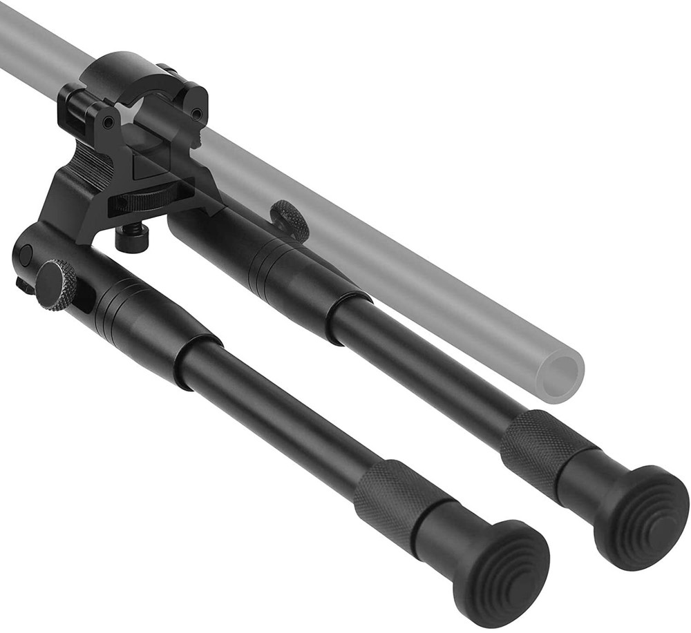 Clamp-on 6-9 inch Bipod for Rifles Round Mount Quick Release Foldable Adjustable