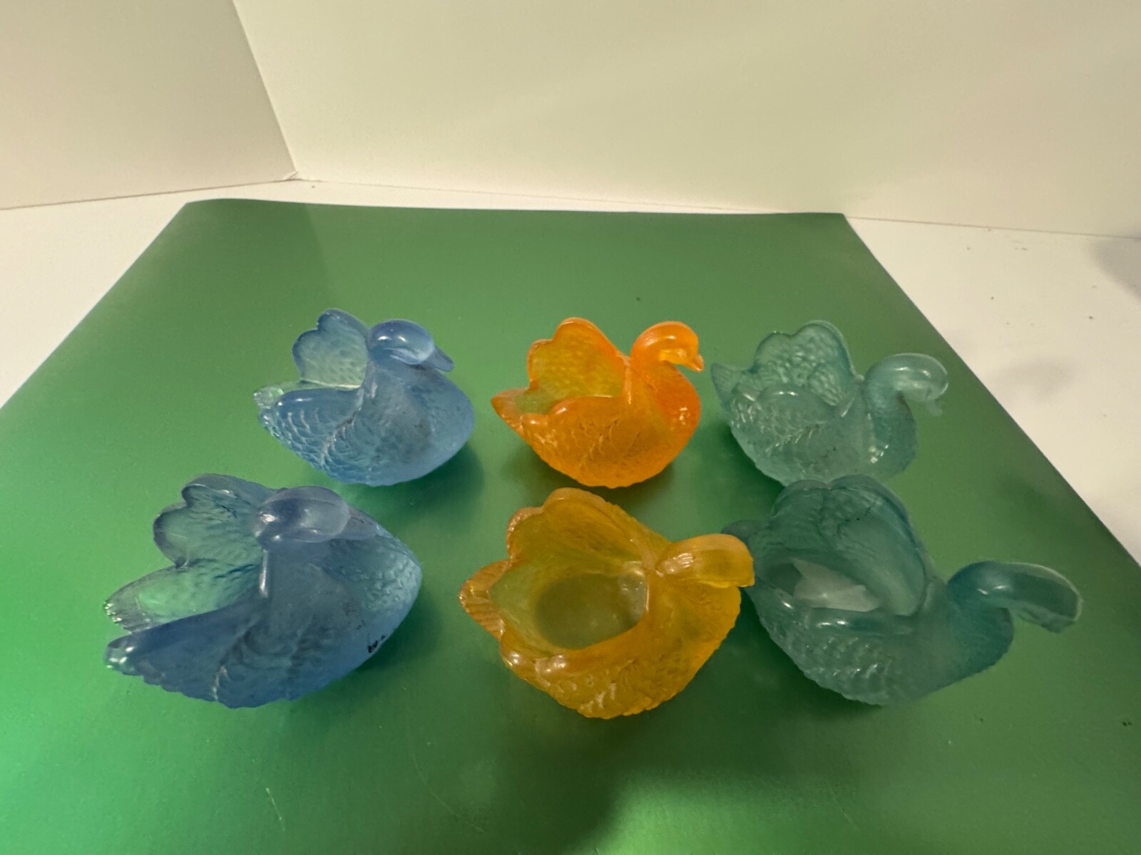 Lot of 6 Vintage Swan Salt Cellar Toothpick Holder Trinket Dish