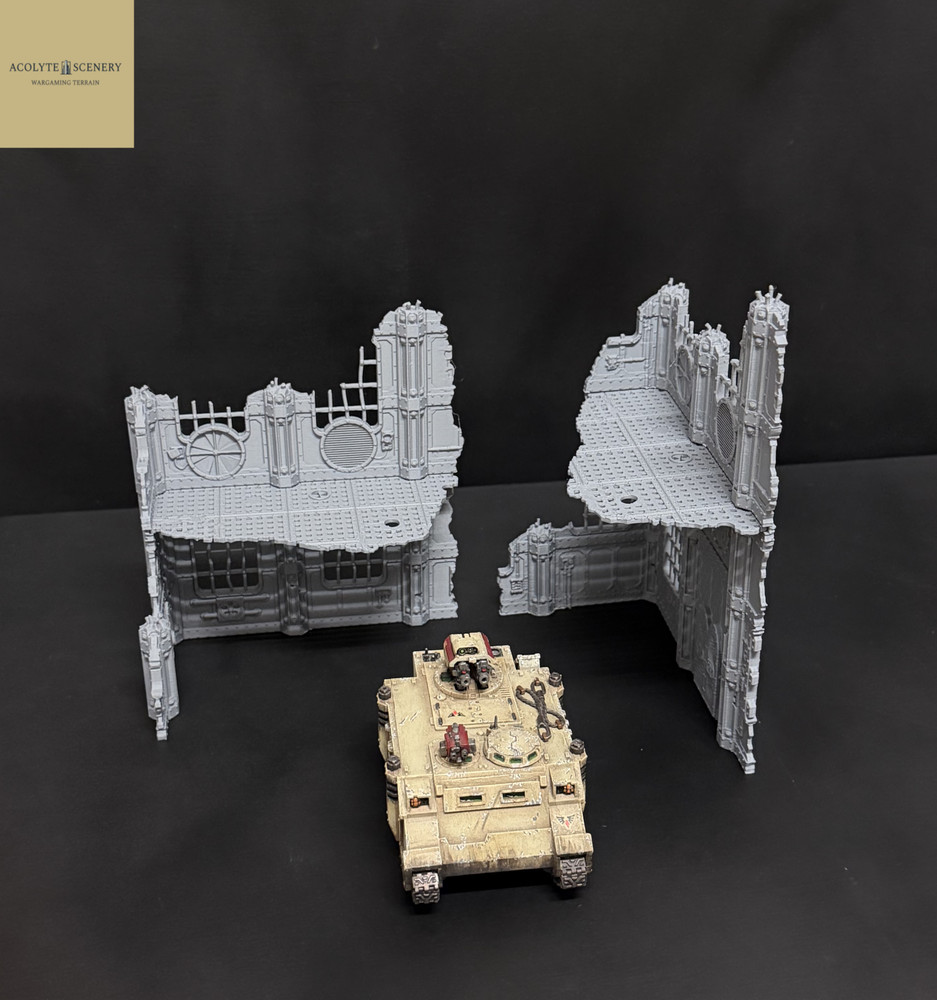 Grimdark Terrain 2 Ruin Bundle Easy-Build compatible with Warhammer 40k