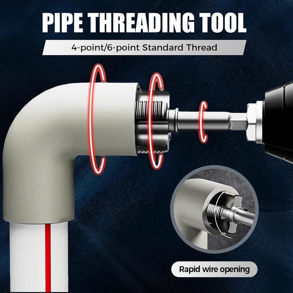 2x Integrated Internal & External Pipe Threading Tool,Pipe Thread Cutting Tool