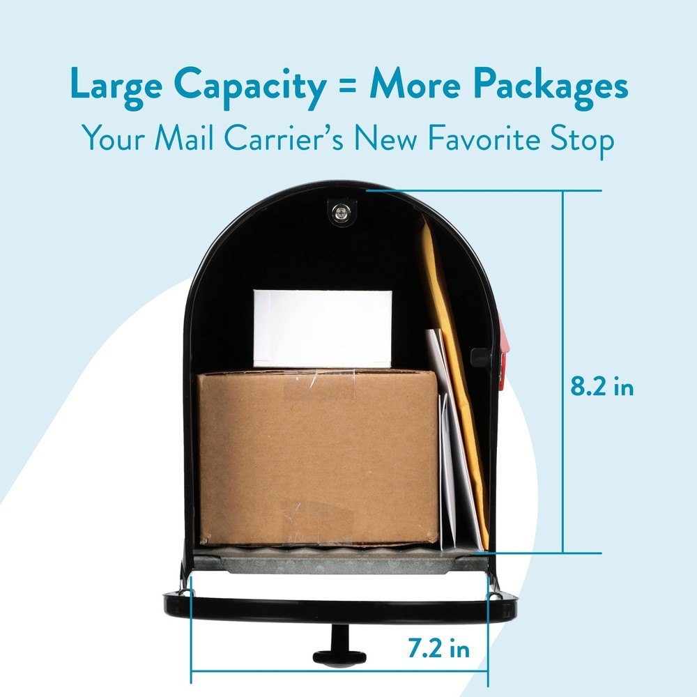 Gibraltar Mailboxes OM160BEC Outback Double Door, Large Capacity Mailbox, Bl...