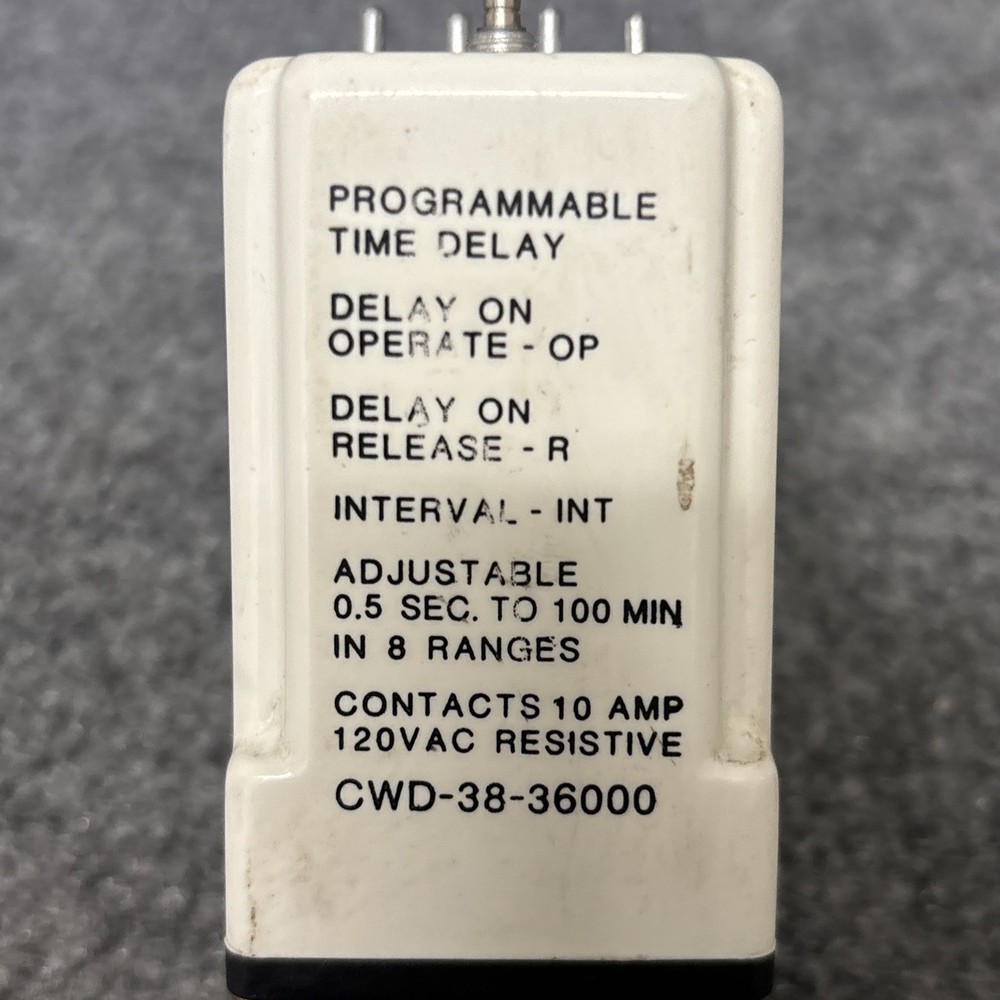 Potter & Brumfield CWD-38-36000 24VDC Programmable Time Delay *Missing Knob*