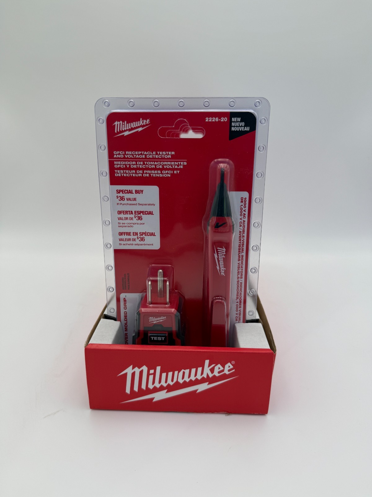 Lot of 6 Milwaukee Non-Contact Voltage & GFCI Receptacle Premium Test Kit2226-20