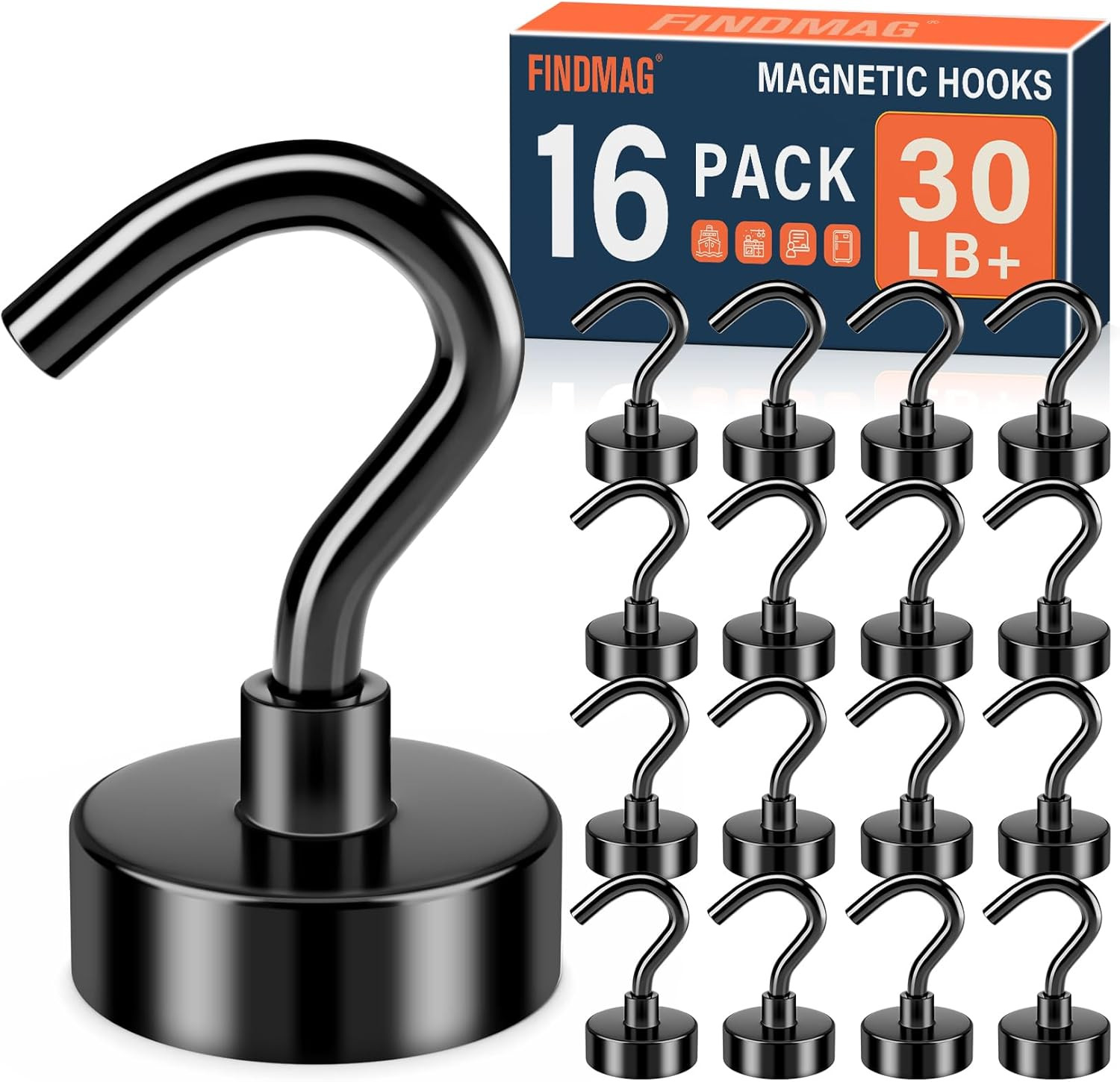 16pc Magnetic Magnet Hooks for Cruise Cabin Office Kitchen Refrigerator Garage