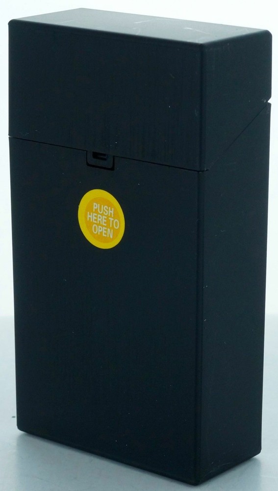 3 Pack Size 100' Push-to-Open Plastic Cigarette Case w/Metallic Finish Design