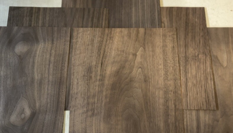 6 Walnut Wood Veneer 12" x 12" Sheets Pieces