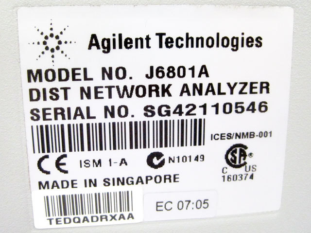 AGILENT HP J6801A DISTRIBUTED NETWORK ANALYZER WITH CASE & ACCESSORIES