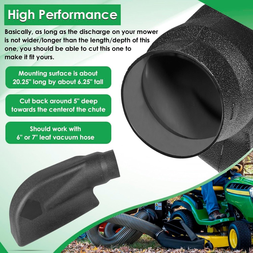 62468 Adapter Mow-N-Vac Kit Universal Deck Boot Chute Leaf Vacuum Bagger
