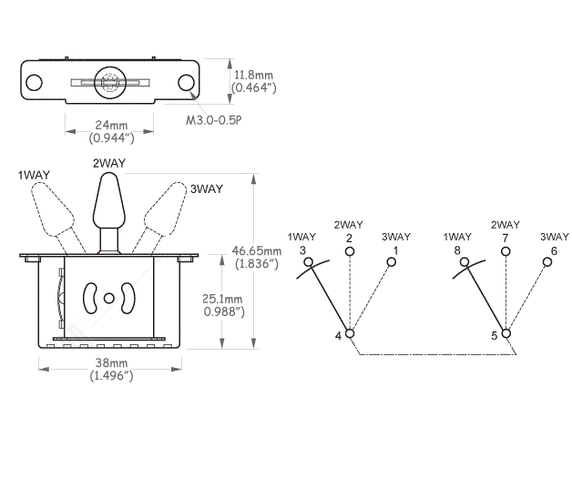 3 Way Switch Telecaster Pickup Electric Guitar Selector Toggle