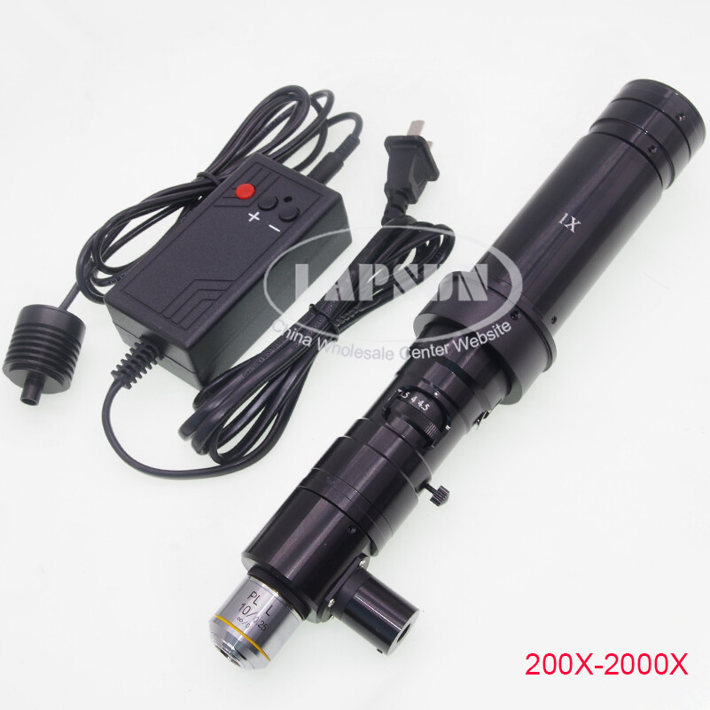 200X - 2000X Zoom Industry Stereo Microscope Camera Coaxial Light C-mount Lens