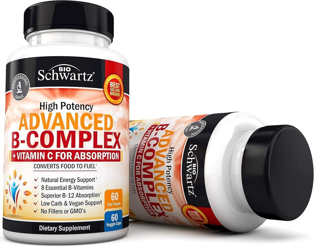 Vitamin B Complex with Vitamin C for Maximum Absorption Methylcobalamin b12 60ct