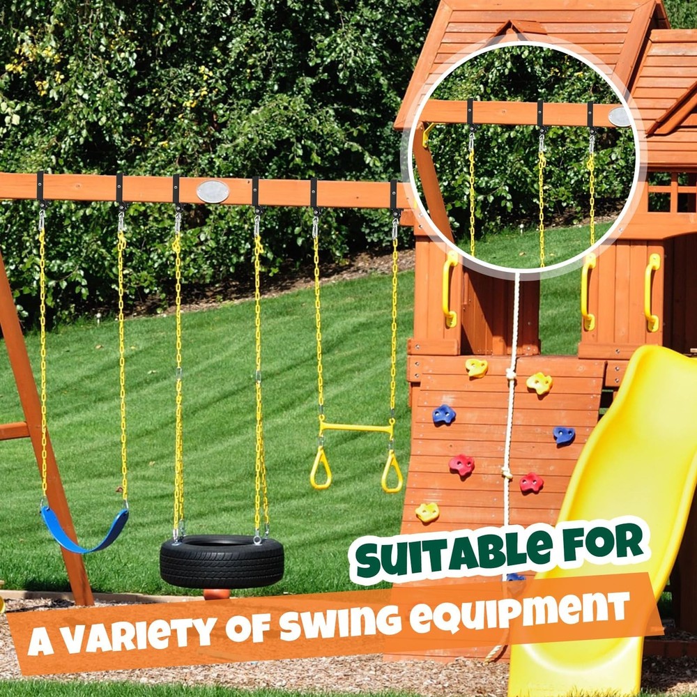 Dunzy 4 Pcs Metal Swing Set Accessories Includes Snap Hooks Brackets Attachme...