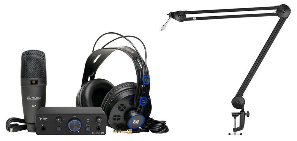 Fender Quantum Creator Kit: Interface+Microphone+Headphones+Cable+Stand+Boom Arm