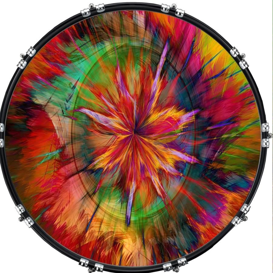 Custom 22" Kick Bass Drum Head Graphical Image Front Skin Explosive 5