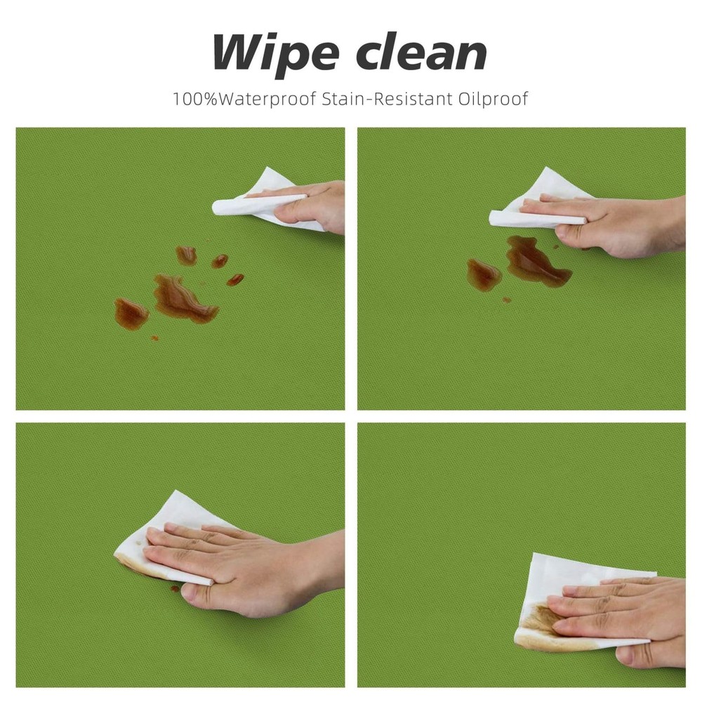 Oval Fitted Tablecloth with Elastic Edged, Waterproof Wipeable Oval Table Cov...