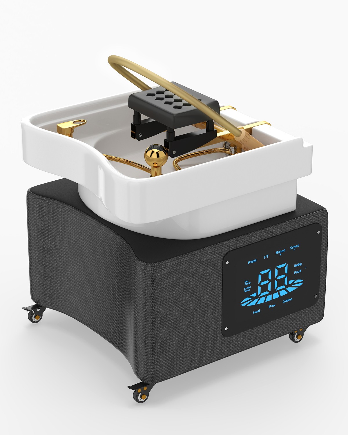 Portable Head Spa Shampoo Bowl Water Cycle LED Light Therapy ScalpCare Equipment