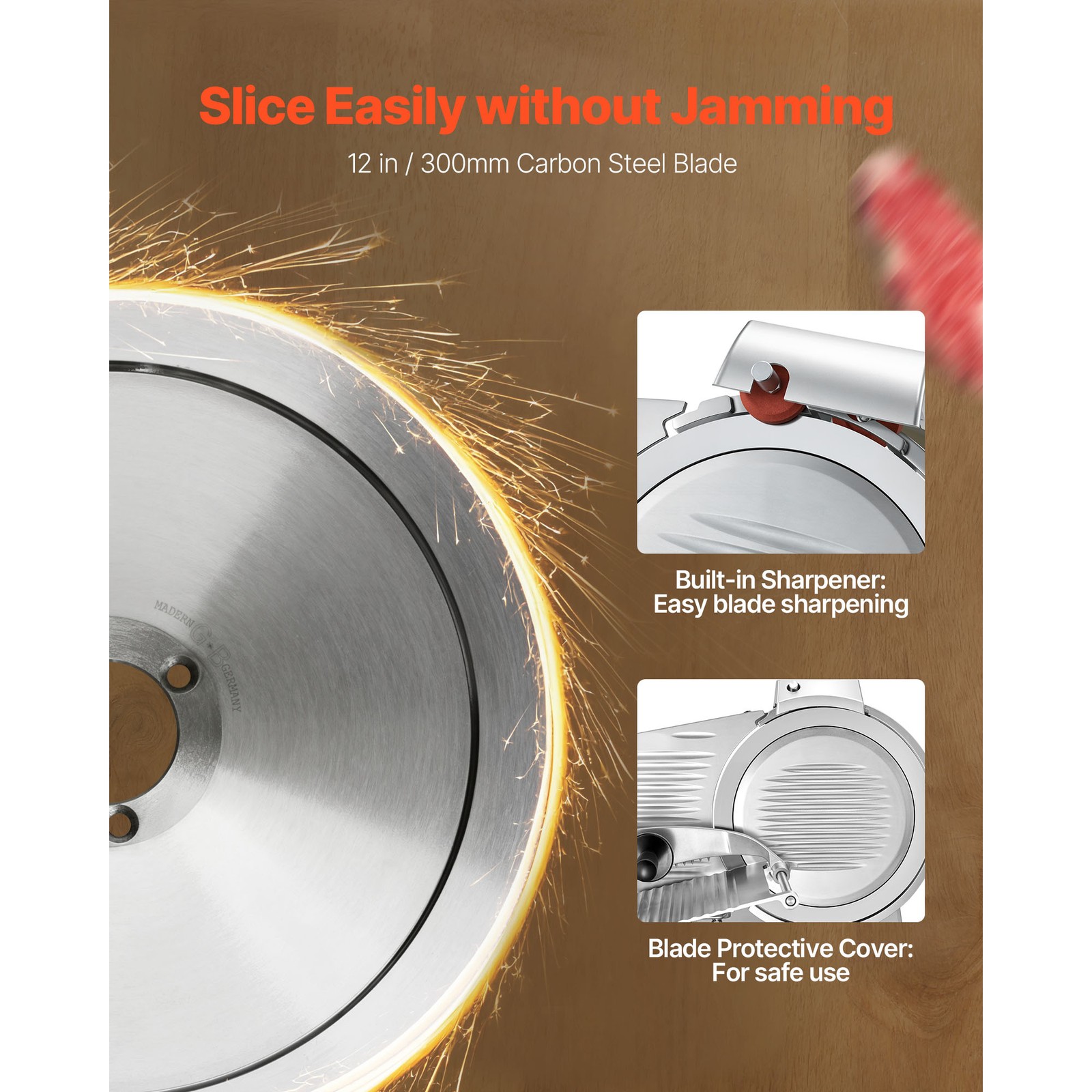 Uimoso 320W Commercial Meat Slicer 12" Blade Electric Deli Food Slicer Cutter