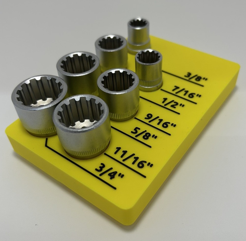 HARBOR FREIGHT SAE 7-Piece 3/8” Spline Socket Set HOLDER #96810 Gridfinity