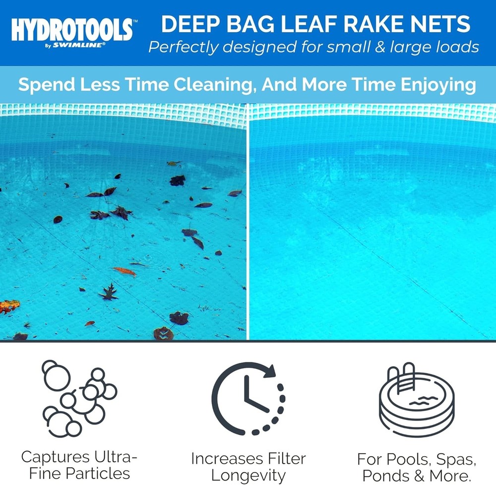 Versatile Hydrotools 8041 Leaf Rake | Reinforced Design for Pool Debris Pickup