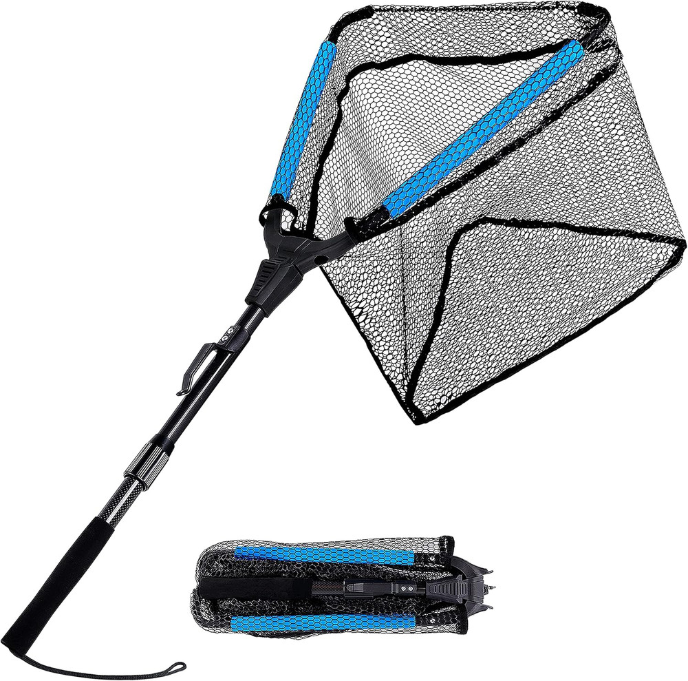 Fishing Net Fish Floating Landing Net, Kayak Nets with Fixed Foldable Telescopic
