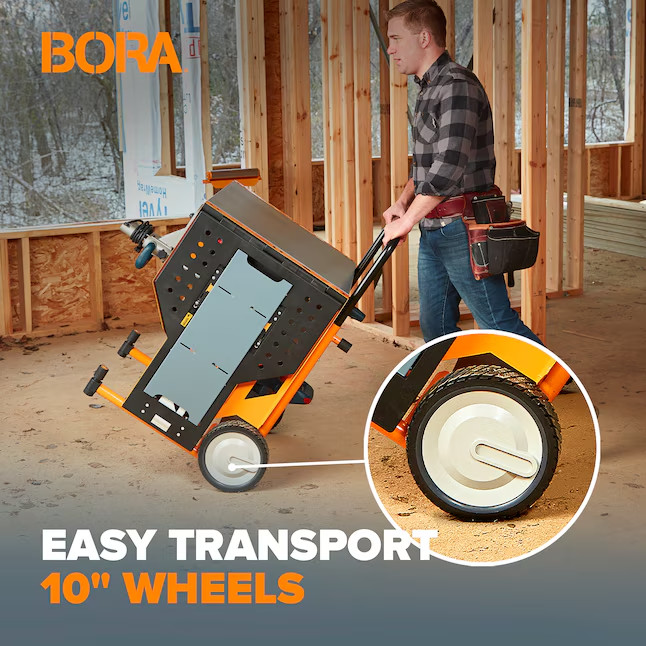 BORA Steel Adjustable Rolling Miter Saw Stand