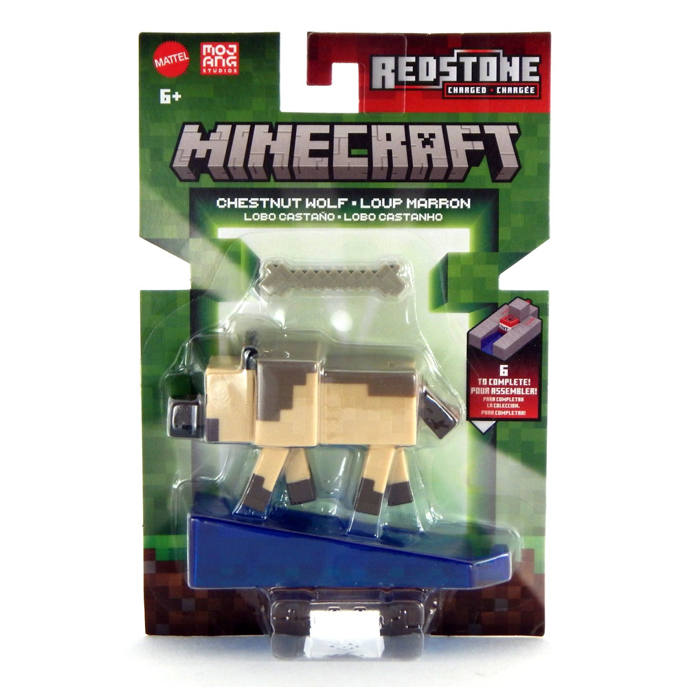 Minecraft Redstone Charged Chestnut Wolf Figure