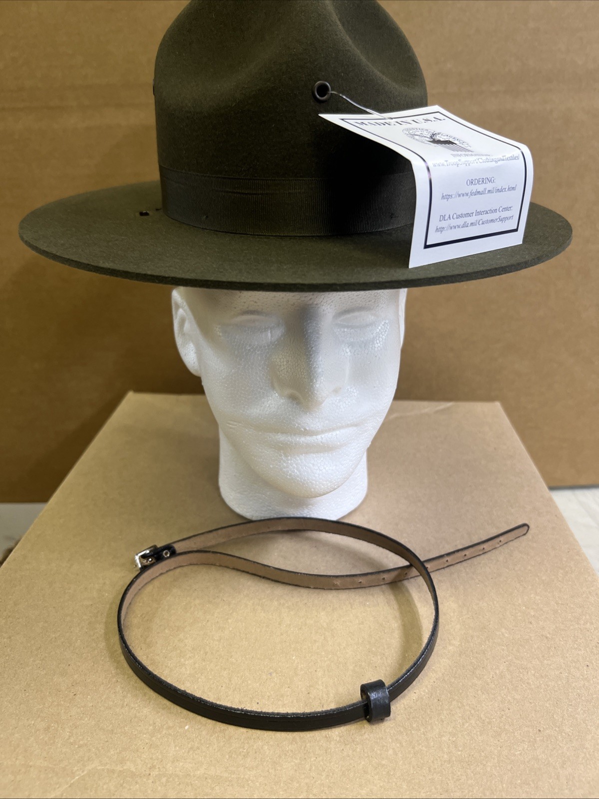 Army Drill Instructor Sergeant Campaign Military Hat Stratton 6 USGI NEW OD XS