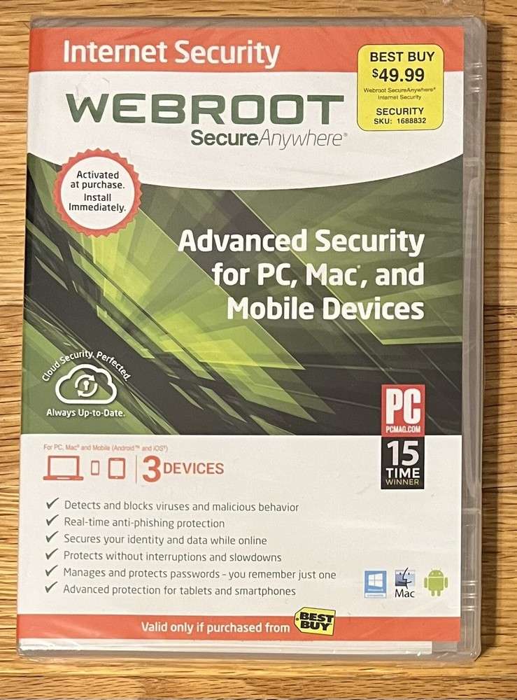 Webroot SecureAnywhere Internet Security - Full Version for Windows & Mac Sealed