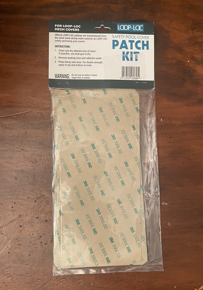 Loop-Loc Safety Pool Cover Patch Kit for Black Mesh Covers - 3 Pack