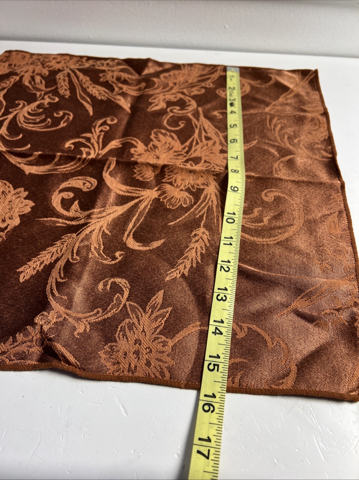 Vintage Set 8 Paisley Leaf Napkin Fall Gold Brown Cranberry or Gingerbread
