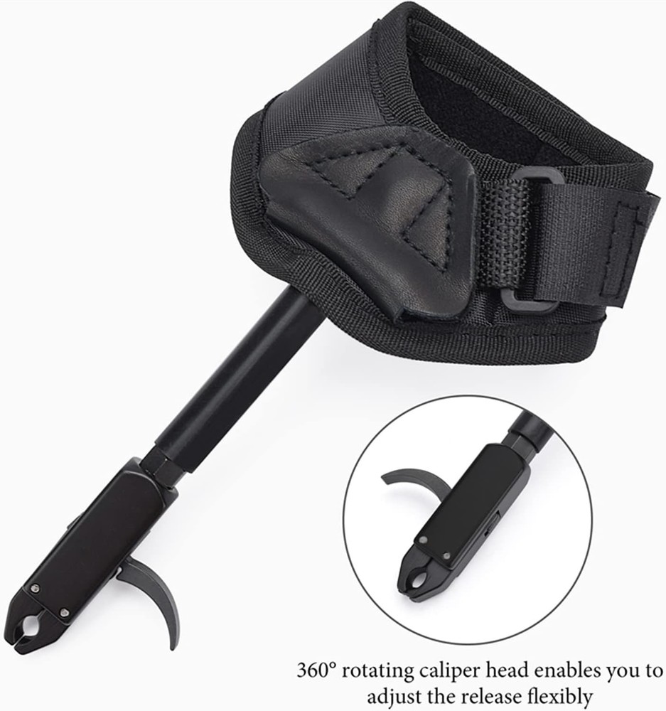 Elong Adjustable Archery Compound Bow Release Aid with Foldback Design- Black Wr