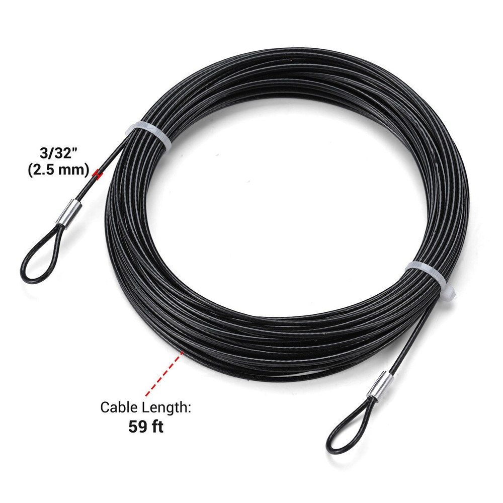 Yessources String Light Hanging Kit 240Ft Vinyl Coated Wire Rope T304 Cable