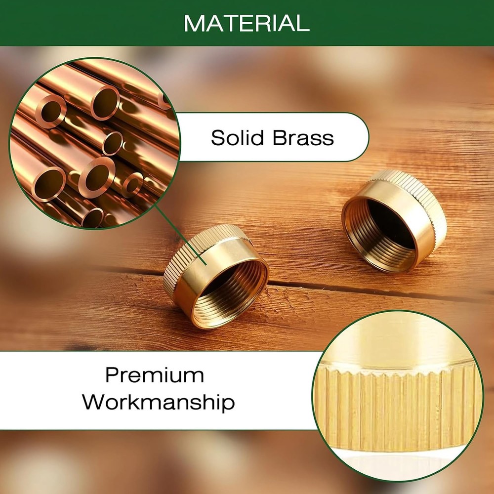 18 PACK 1LB Gas Refill Propane Bottle Cap Tank Threaded Valve Covers Solid Brass