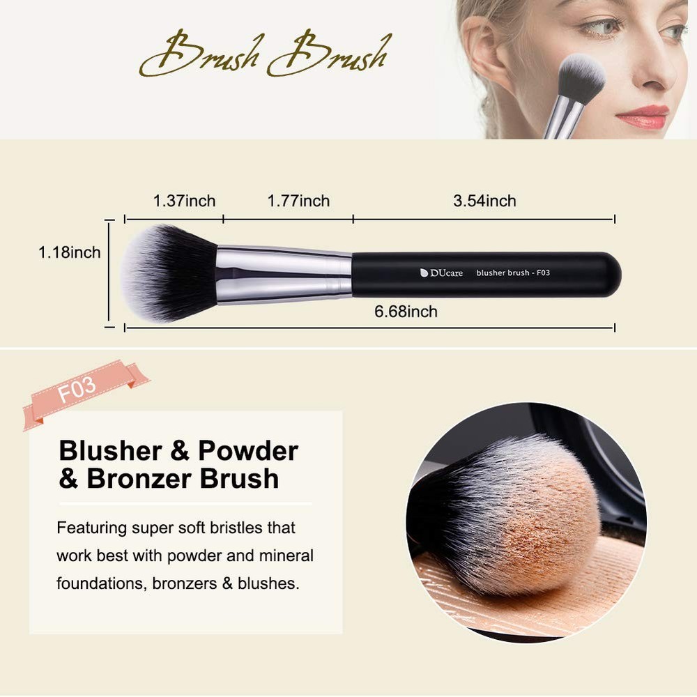DUcare Makeup Kabuki Brushes + Blender Sponge Black