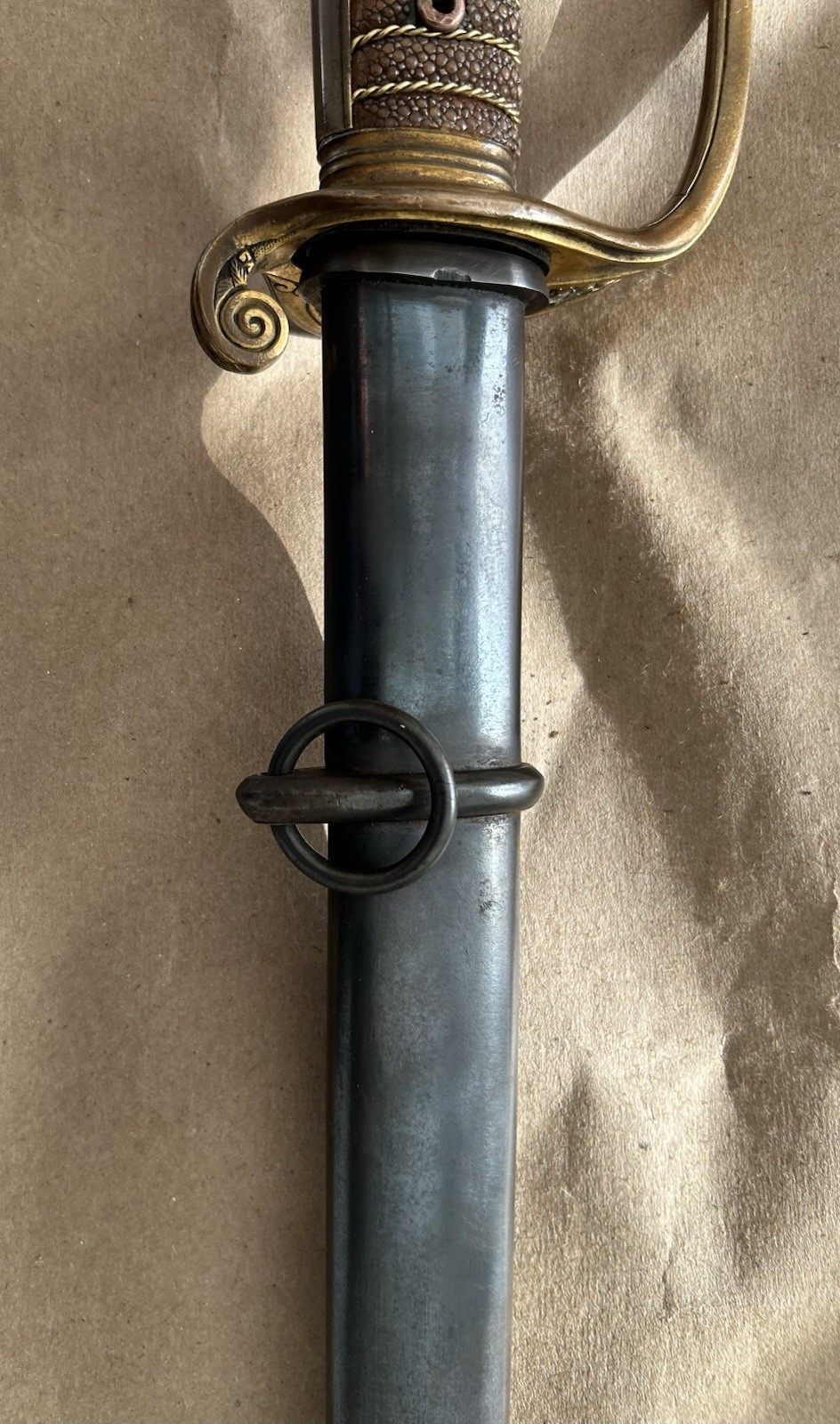 RUSSO JAPANESE WAR OFFICERS CAVALRY SWORD & SCABBARD ,BLOOD GROOVE