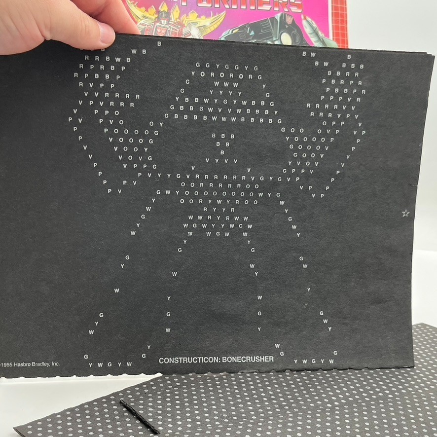 VTG 1986 Original Lite Brite Paper Patterns Transformers Decepticon Unpunched