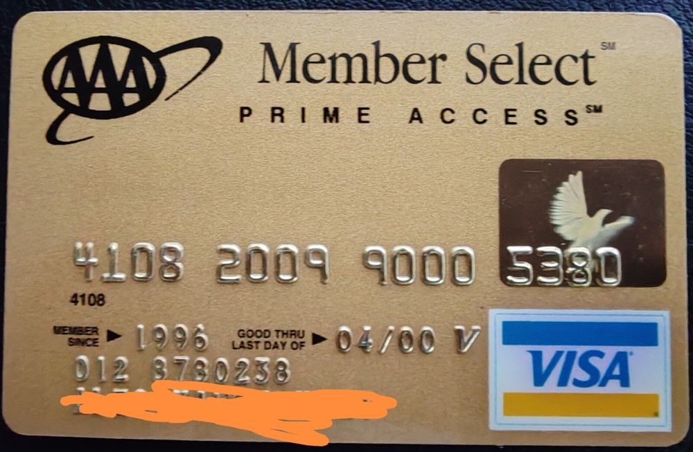AAA member select prime access credit card VISA gold 2000