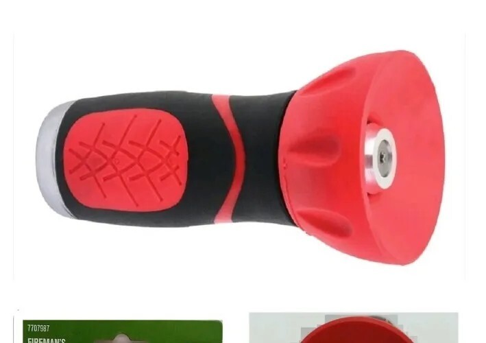 Fireman Nozzle Plastic Medium Duty Red Adjustable Spray