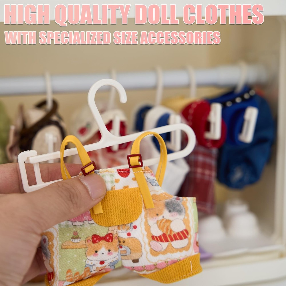 Foldable Doll Wardrobe Closet Compatible with Labubu Clothes – Translucent