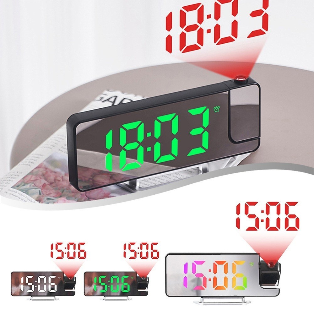 Innovative LED Projection Alarm Clock with Temperature Sensing Function
