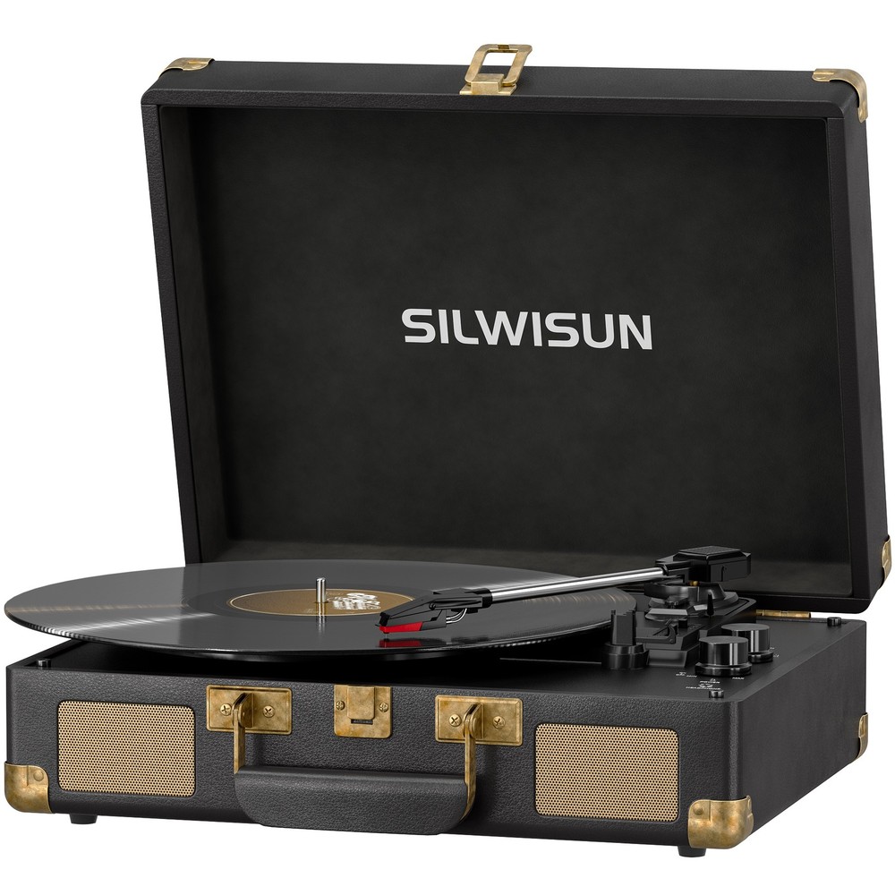 Journey+ Bluetooth Suitcase Record Player, Black