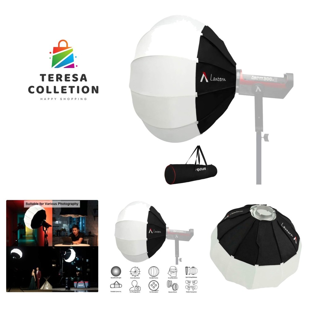 Lantern Softbox Soft Light Modifier,26inch, Quick-Setup Quick-Folding Space L...