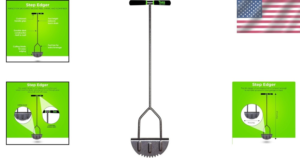 Compact Ergonomic Lawn Edger with Cushioned Handle - Effortless Grass Cutting